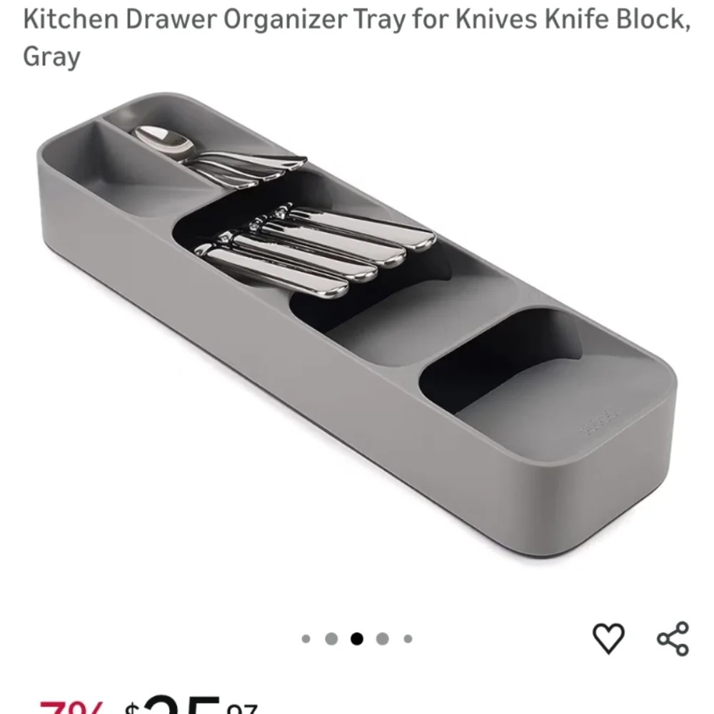 Gray Kitchen Drawer Organizer Tray